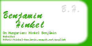 benjamin hinkel business card